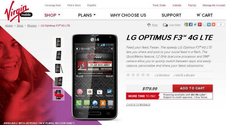 LG Optimus F3 disponibile a 179.99$ su Virgin Mobile