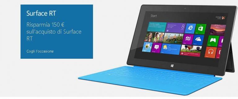 Microsoft Surface RT: Taglio di prezzo di ben 150 euro!!!!