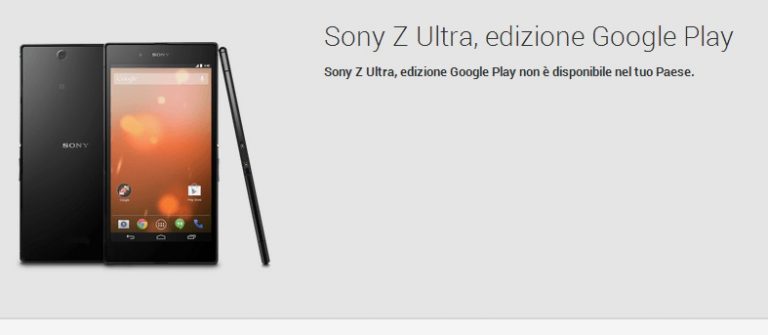 Sony Xperia Z Ultra Google Play Edition con Android 4.4 KitKat in vendita sul Play Store (USA)!