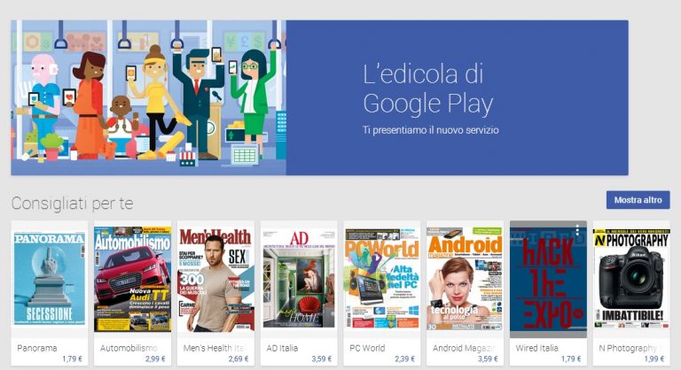 Google Play Edicola | Arrivano le riviste anche in Italia!