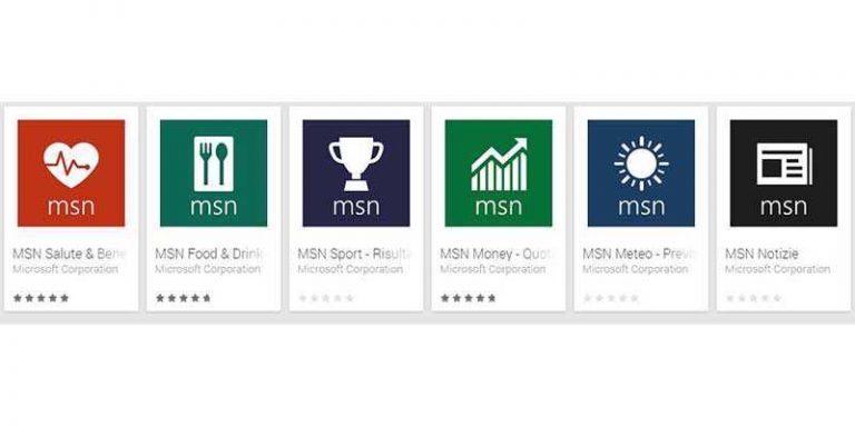 Le app MSN anche su Android iOS e Amazon