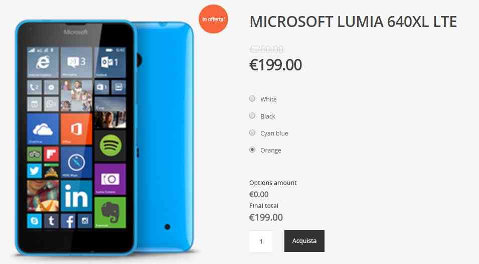 lumia 640 xl lte in offerta