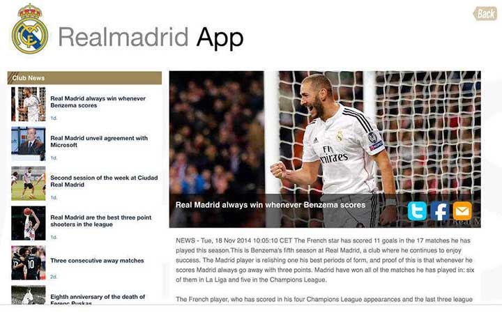 Arriva l’app del Real Madrid per portare l’emozione del calcio anche fuori dallo stadio