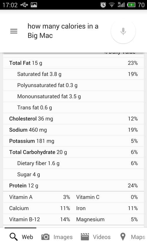 Quante calorie ha un Big Mac