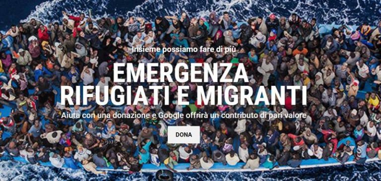 Google in aiuto di rifugiati e migranti, punta a raccogliere 10 milioni di euro in donazioni