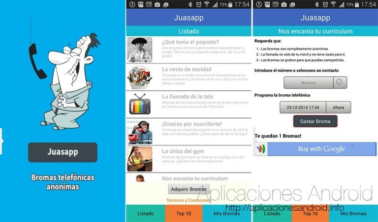 Juasapp Divertente App di scherzi telefonici