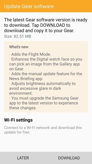 Gear S2 update