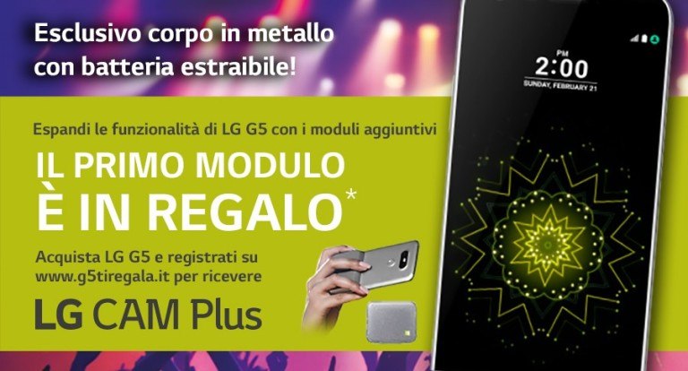 LG G5 con Cam Plus in omaggio per chi effettua il preorder da Euronics