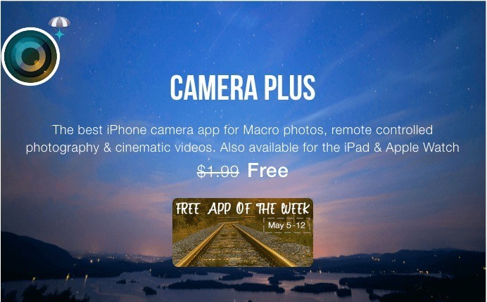 Camera Plus disponibile su App Store gratuitamente sino al 12 Maggio