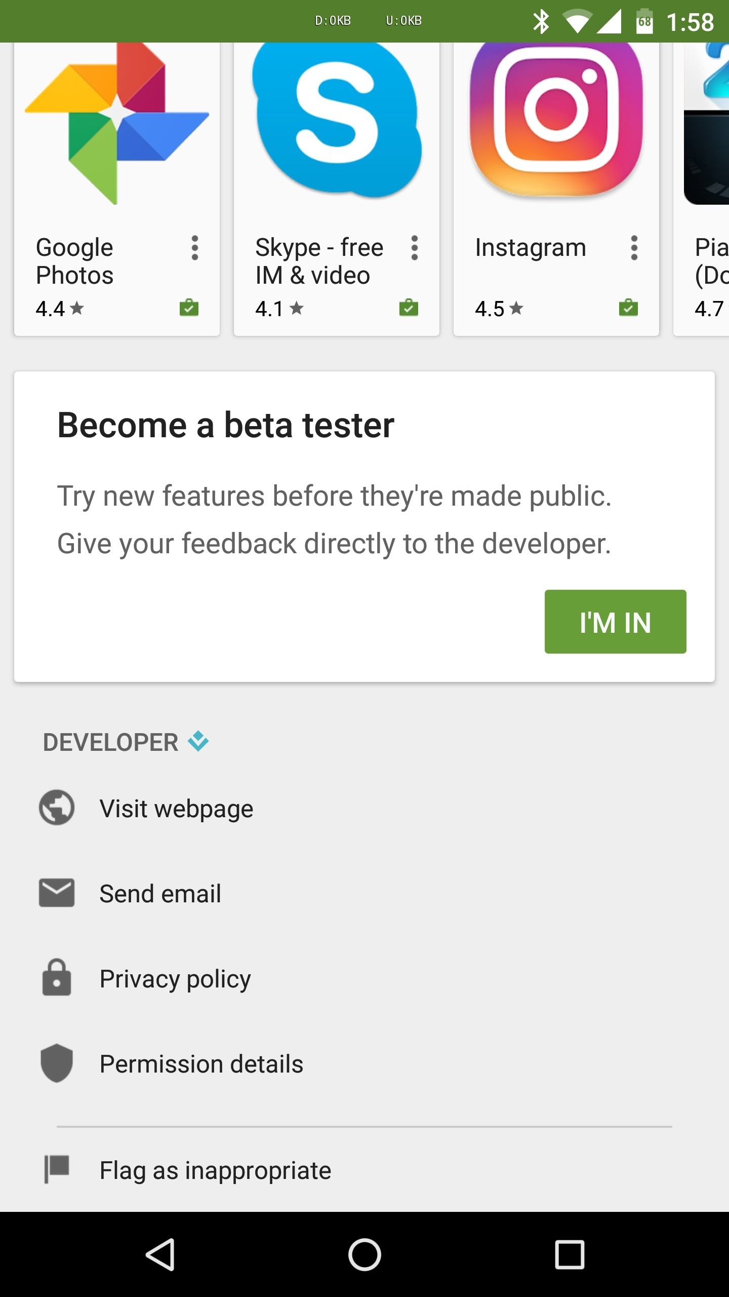 Google Playstore Beta