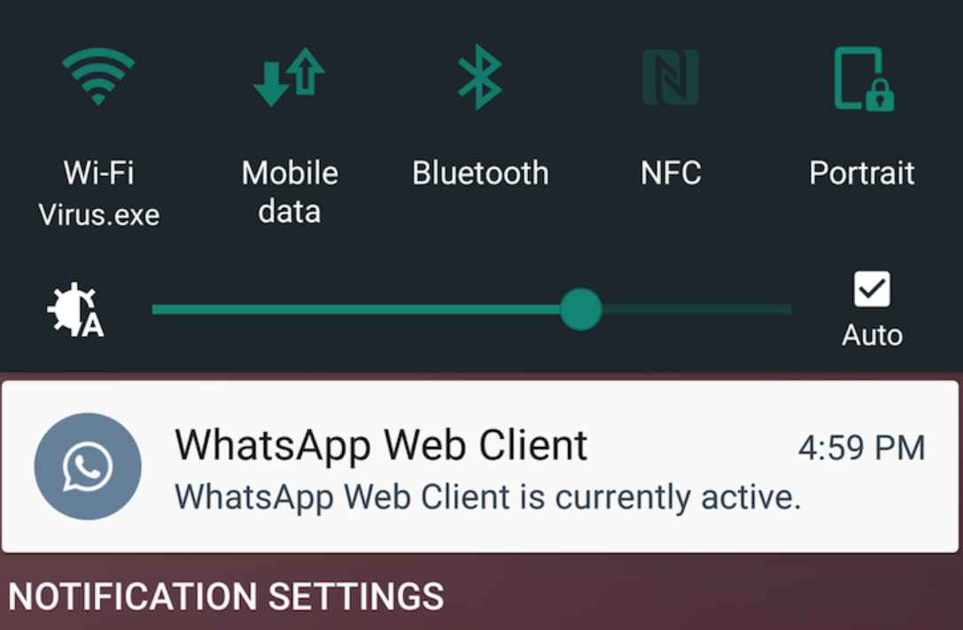 notifica whatsapp client open