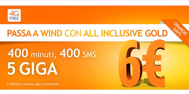 Wind All Inclusive Gold attivabile nuovamente per i clienti Vodafone