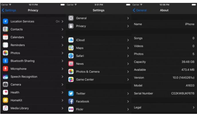 iOS 10: la Dark Mode avvistata nelle Impostazioni