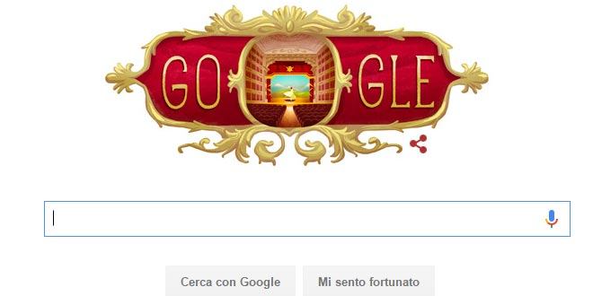 Google celebra il 238 anniversario del Teatro alla Scala con un doodle