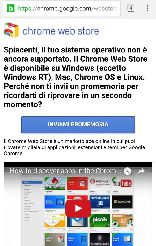 google chrome estensione