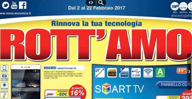 Nuovo volantino Euronics, con San Valentino arriva “Rott’Amo”