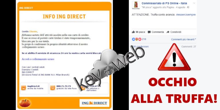 Conto Arancio: “attività insolita nella sua carta di credito”, occhio all’email truffa