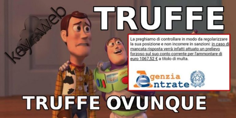 Email dall’Agenzia delle Entrate: “incongruenza nei Suoi versamenti”, ennesima truffa