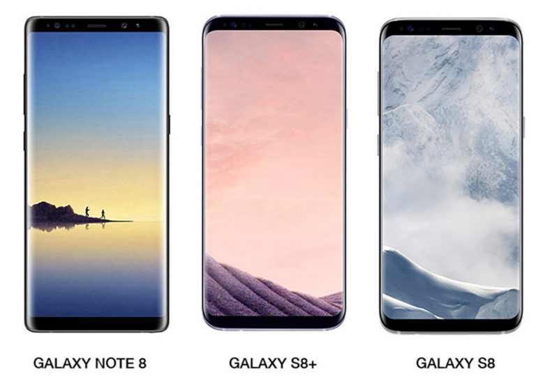 Samsung Galaxy Note 8 sfila insieme a Galaxy S8 ed S8+ mettendo in evidenza le poche differenze estetiche