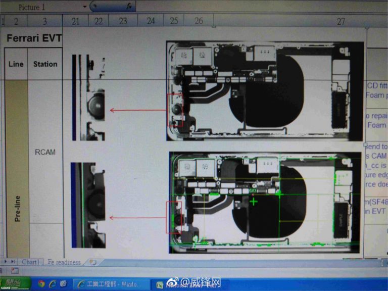 iPhone 8 scansionato ai Raggi X mostra il modulo di ricarica wireless