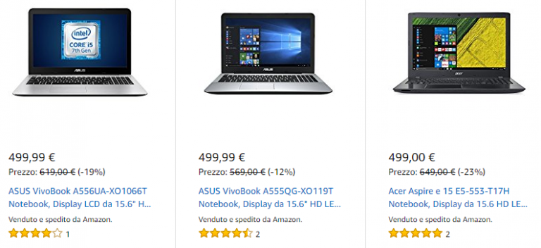 Offerte Notebook su Amazon: fino a 150€ di sconto