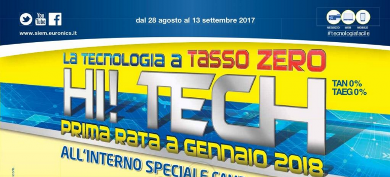 Incredibili offerte Hi-Tech sul nuovo volantino Euronics con prima rata a gennaio 2018