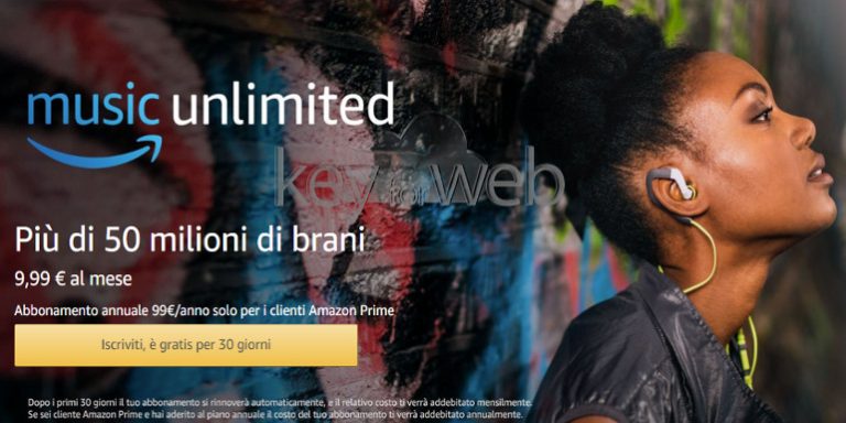 Amazon Music Unlimited disponibile in Italia per sfidare Apple e Spotify