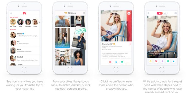 Con la nuova funzione Tinder Gold puoi vedere a chi piaci