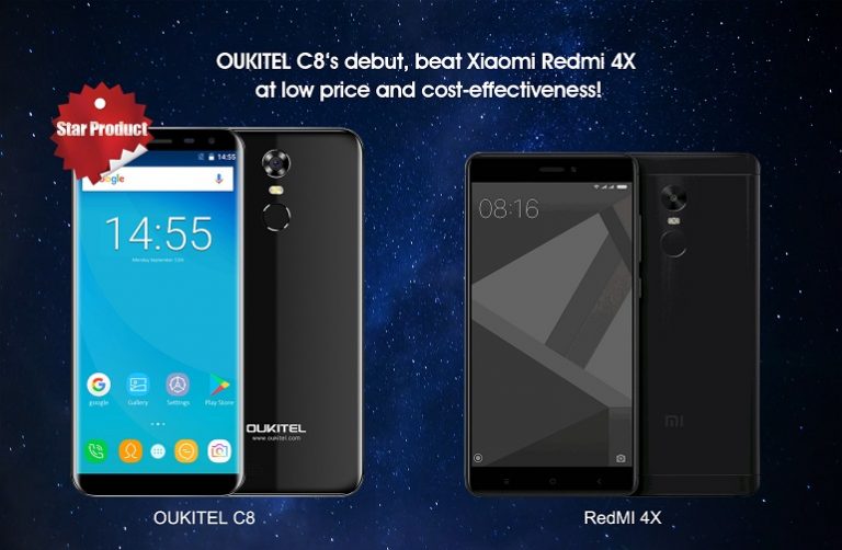 Come OUKITEL C8 ha battuto Xiaomi Redmi 4X