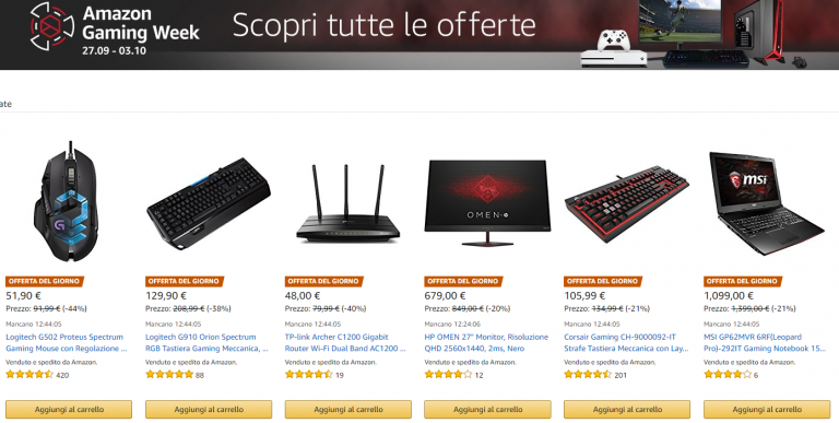 Amazon Gaming Week da oggi in Italia con tanti sconti su giochi, console ed accessori