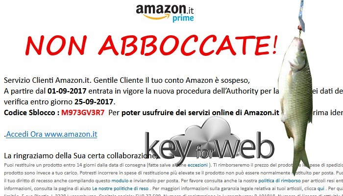 Servizio Clienti Amazon, conto bloccato, necessità di sbloccare i dati, la nuova truffa mirata a rubare i vostri conti