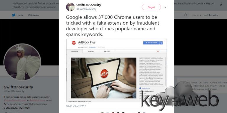 Falsa estensione di AdBlock si infiltra nello Store di Google Chrome ingannando 37.000 utenti