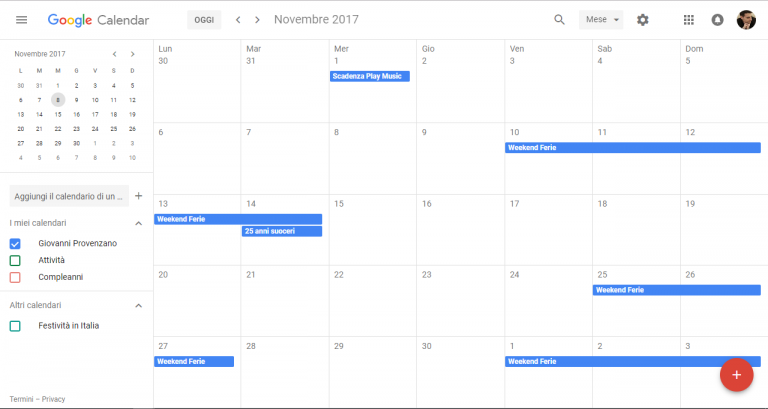 Google Calendar si aggiorna finalmente al Material Design nella versione web