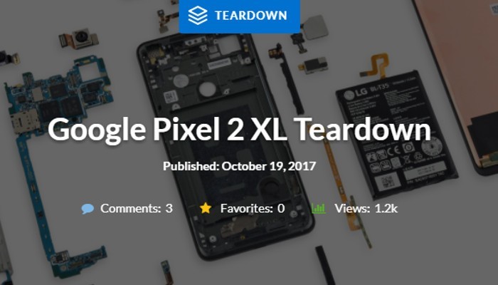 Google Pixel 2 XL becca la sufficienza nel test di riparabilità di iFixit