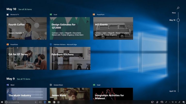 Timeline, la nuova funzione per Windows 10 in arrivo con Redstone 4