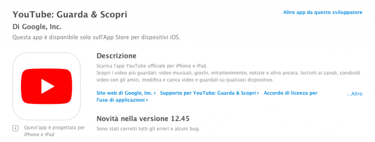 YouTube si aggiorna e risolve il bug del battery drain