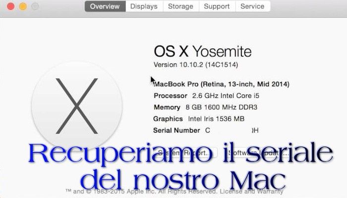 Come trovare il codice seriale del nostro Mac