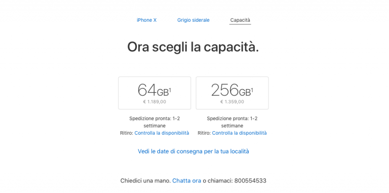 iPhone X disponibile in Italia ora in sole 1-2 settimane