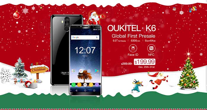 OUKITEL K6, iniziata la prevendita su Banggood