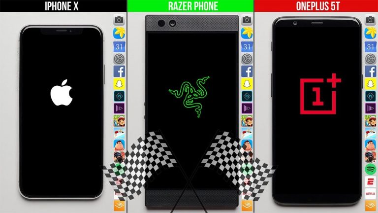 iPhone X vs Razer Phone vs OnePlus 5T