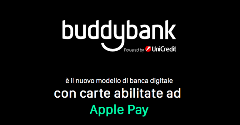 Apple Pay è disponibile anche per Buddy Bank