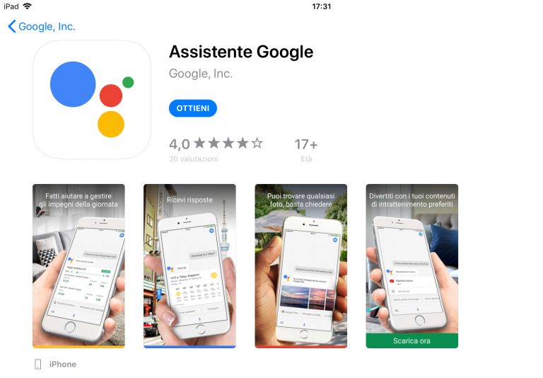 Google Assistant è finalmente disponibile su App Store