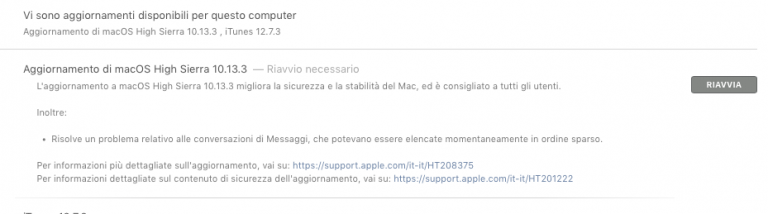 Apple rilascia macOS High Sierra 10.13.3