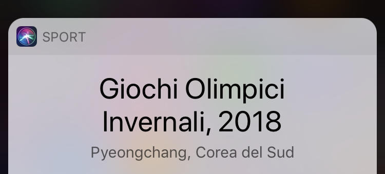 Siri ci tiene informati sulle Olimpiadi invernali