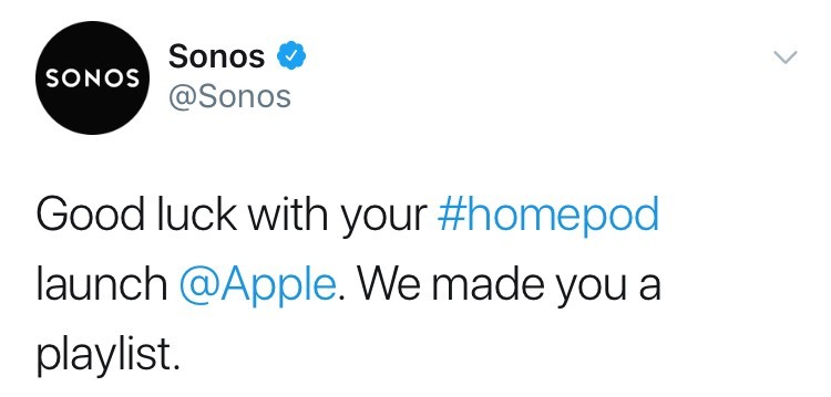 Sonos prende in giro HomePod consigliando una playlist di Spotify