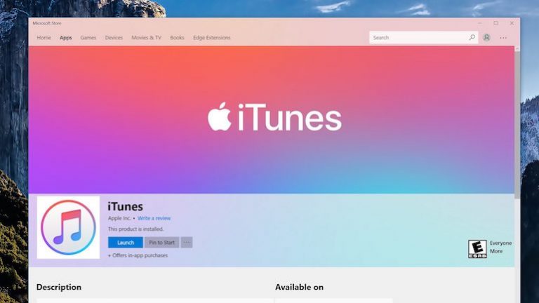 iTunes per Windows disponibile al download sul Microsoft Store