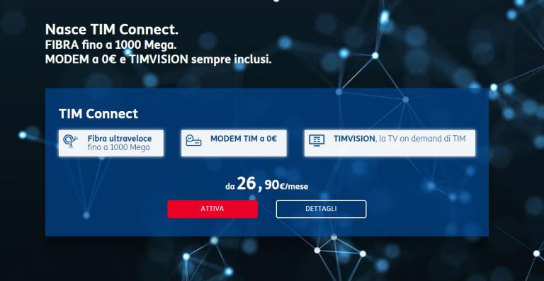 Nuove offerte fibra Tim Connect, modem gratis ma si paga il tecnico