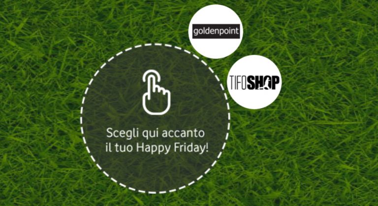 Vodafone Happy regala il 20% di sconto su TifoShop e Goldenpoint