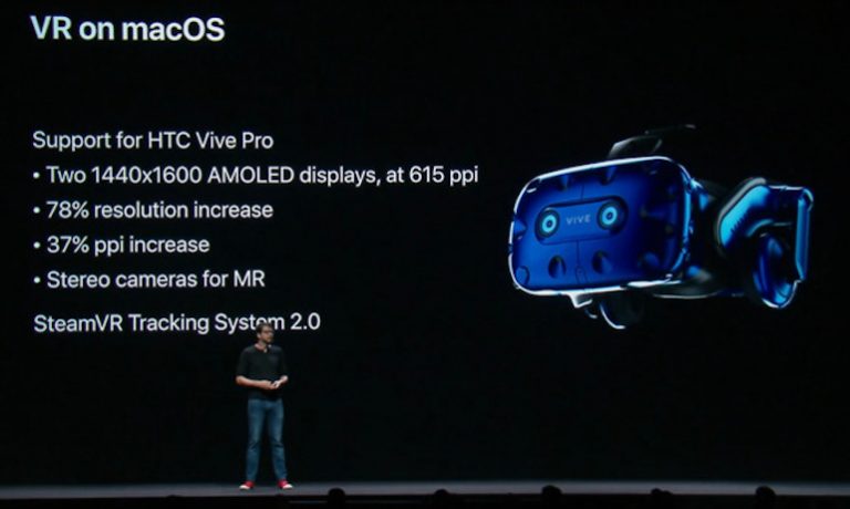 macOS Mojave includerà supporto Plug & Play per il visore HTC Vive Pro