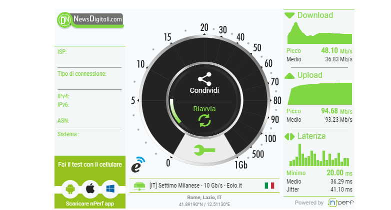 velocità dei dati